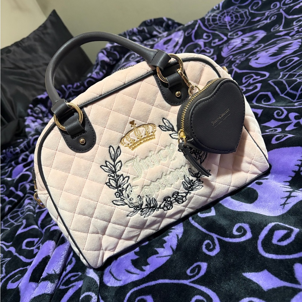 Juicy Couture Quilted Pink and Brown crossbody